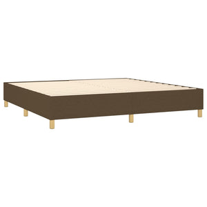 vidaXL Box Spring Bed with Mattress Dark Brown 200x200 cm Fabric