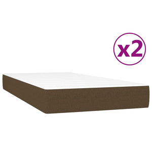 vidaXL Box Spring Bed with Mattress Dark Brown 200x200 cm Fabric