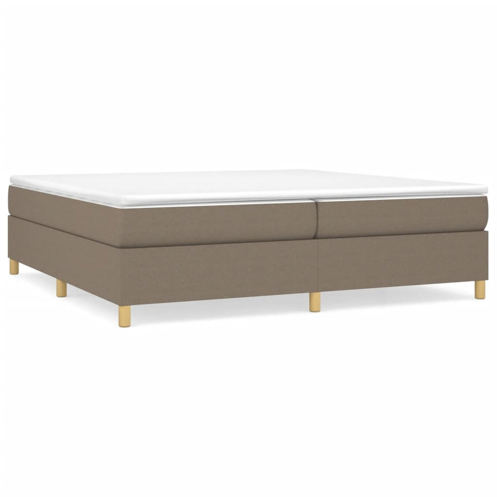 vidaXL Box Spring Bed with Mattress Taupe 200x200 cm Fabric
