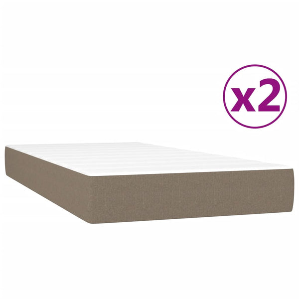 vidaXL Box Spring Bed with Mattress Taupe 200x200 cm Fabric