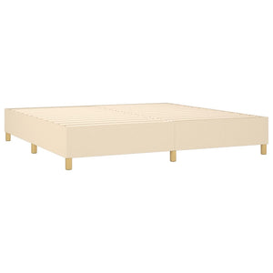 vidaXL Box Spring Bed with Mattress Cream 200x200 cm Fabric