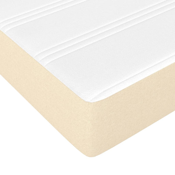 vidaXL Box Spring Bed with Mattress Cream 200x200 cm Fabric