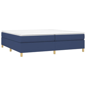 vidaXL Box Spring Bed with Mattress Blue 200x200 cm Fabric
