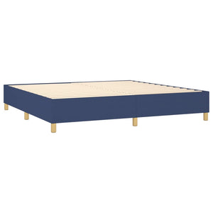 vidaXL Box Spring Bed with Mattress Blue 200x200 cm Fabric