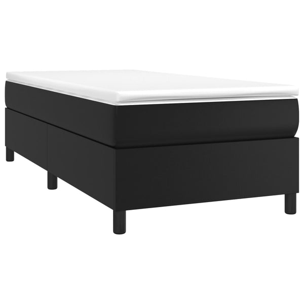 vidaXL Box Spring Bed with Mattress Black 80x200 cm Faux Leather