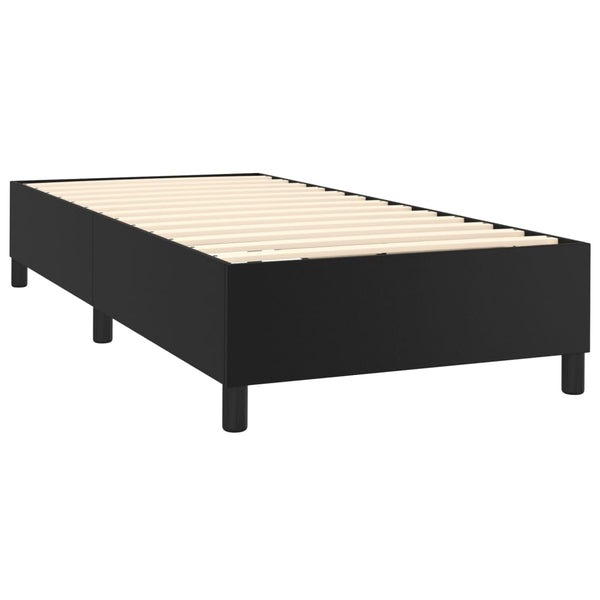 vidaXL Box Spring Bed with Mattress Black 80x200 cm Faux Leather