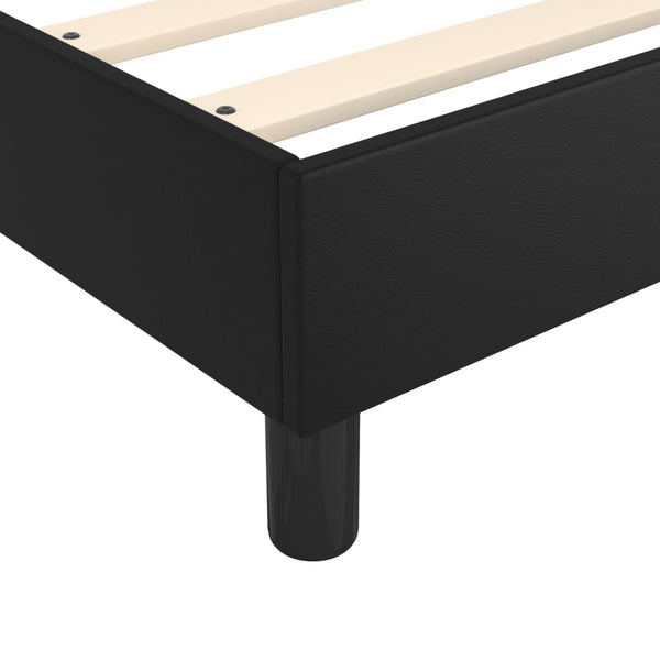 vidaXL Box Spring Bed with Mattress Black 80x200 cm Faux Leather