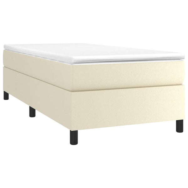 vidaXL Box Spring Bed with Mattress Cream 80x200 cm Faux Leather