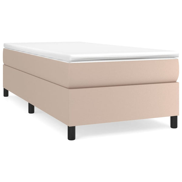 vidaXL Box Spring Bed with Mattress Cappuccino Brown 80x200 cm Faux Leather