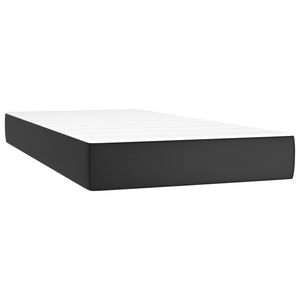 vidaXL Box Spring Bed with Mattress Black 90x190 cm Faux Leather