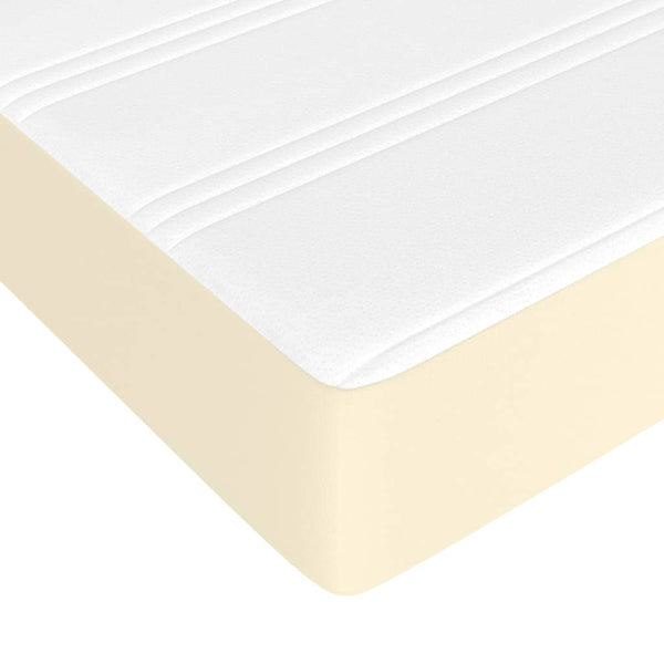 vidaXL Box Spring Bed with Mattress Cream 90x190 cm Faux Leather