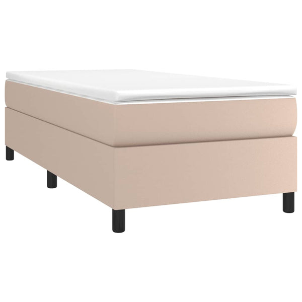 vidaXL Box Spring Bed with Mattress Cappuccino Brown 90x190 cm Faux Leather