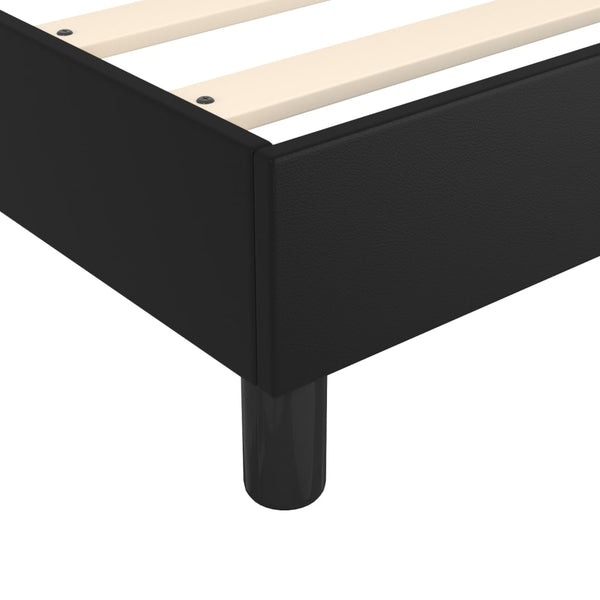 vidaXL Box Spring Bed with Mattress Black 90x200 cm Faux Leather
