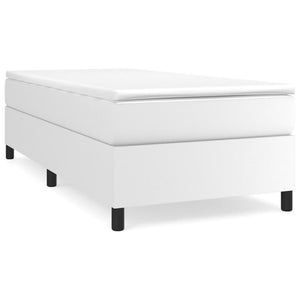 vidaXL Box Spring Bed with Mattress White 90x200 cm Faux Leather