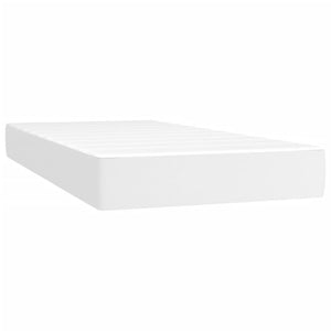 vidaXL Box Spring Bed with Mattress White 90x200 cm Faux Leather