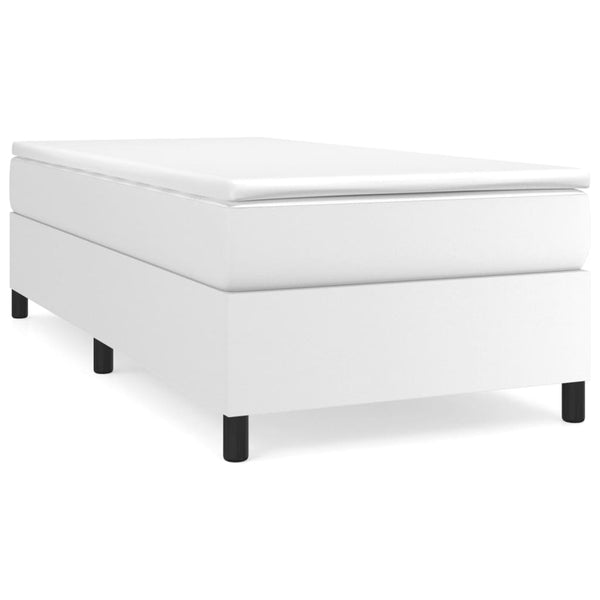 vidaXL Box Spring Bed with Mattress White 100x200 cm Faux Leather