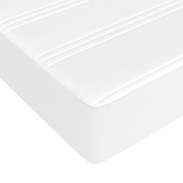 vidaXL Box Spring Bed with Mattress White 100x200 cm Faux Leather