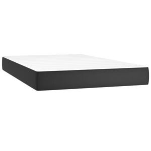 vidaXL Box Spring Bed with Mattress Black 120x200 cm Faux Leather