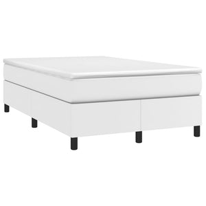 vidaXL Box Spring Bed with Mattress White 120x200 cm Faux Leather