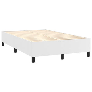 vidaXL Box Spring Bed with Mattress White 120x200 cm Faux Leather