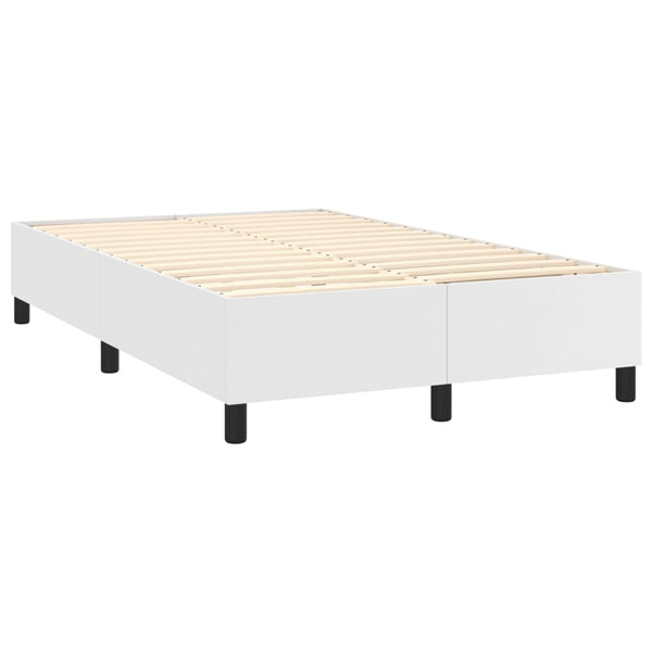 vidaXL Box Spring Bed with Mattress White 120x200 cm Faux Leather