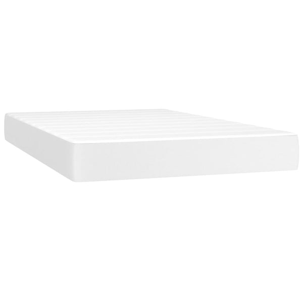 vidaXL Box Spring Bed with Mattress White 120x200 cm Faux Leather