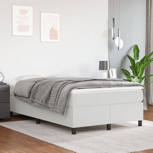 vidaXL Box Spring Bed with Mattress White 120x200 cm Faux Leather