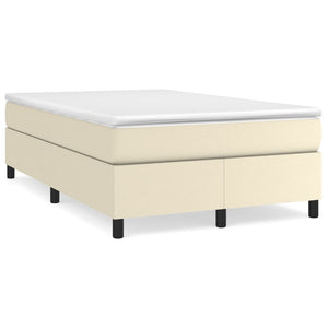 vidaXL Box Spring Bed with Mattress Cream 120x200 cm Faux Leather
