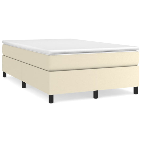 vidaXL Box Spring Bed with Mattress Cream 120x200 cm Faux Leather