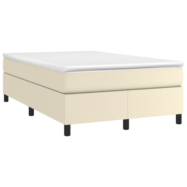 vidaXL Box Spring Bed with Mattress Cream 120x200 cm Faux Leather