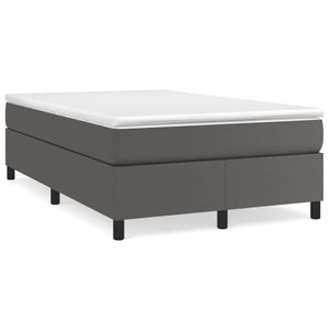 vidaXL Box Spring Bed with Mattress Grey 120x200 cm Faux Leather