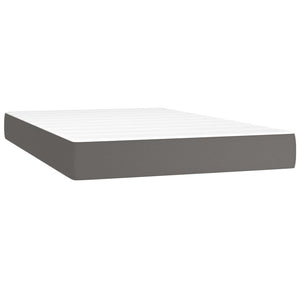 vidaXL Box Spring Bed with Mattress Grey 120x200 cm Faux Leather