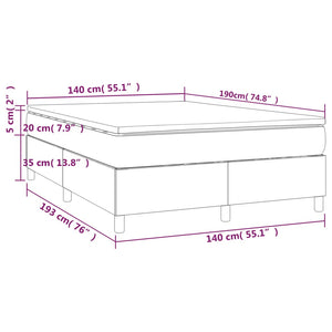 vidaXL Box Spring Bed with Mattress White 140x190 cm Faux Leather