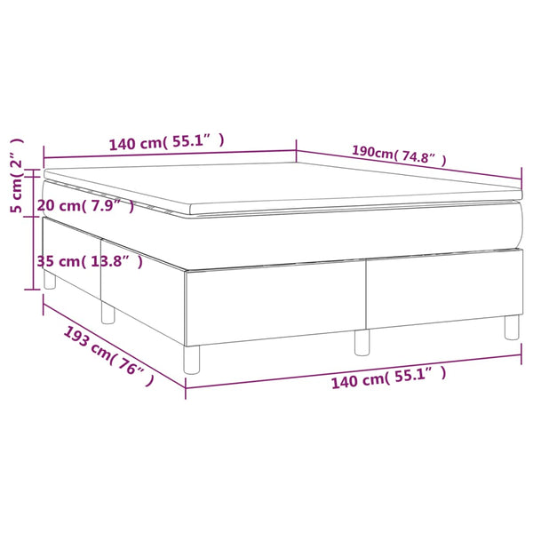 vidaXL Box Spring Bed with Mattress White 140x190 cm Faux Leather