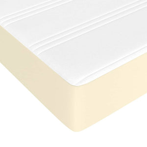 vidaXL Box Spring Bed with Mattress Cream 140x190 cm Faux Leather