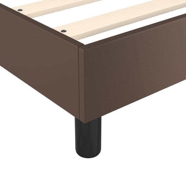 vidaXL Box Spring Bed with Mattress Brown 140x190 cm Faux Leather