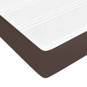 vidaXL Box Spring Bed with Mattress Brown 140x190 cm Faux Leather