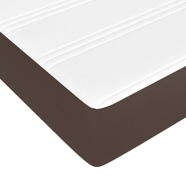 vidaXL Box Spring Bed with Mattress Brown 140x190 cm Faux Leather