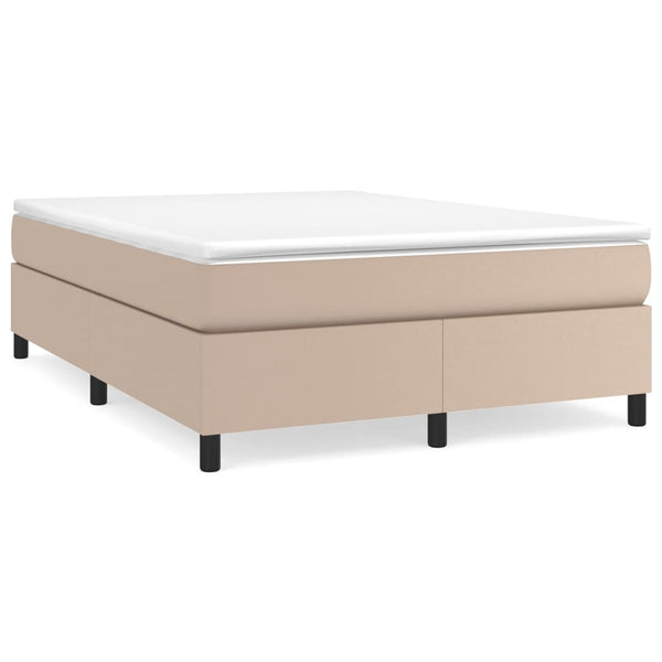 vidaXL Box Spring Mattress Cappuccino Brown 140x190cm Faux Leather