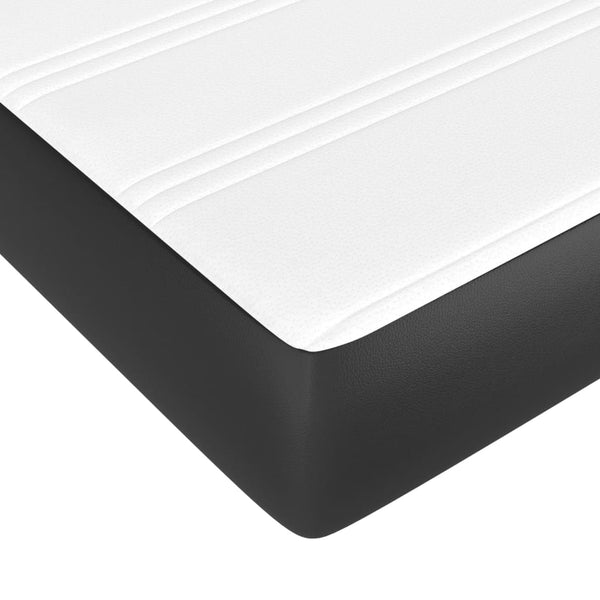 vidaXL Box Spring Bed with Mattress Black 140x200 cm Faux Leather
