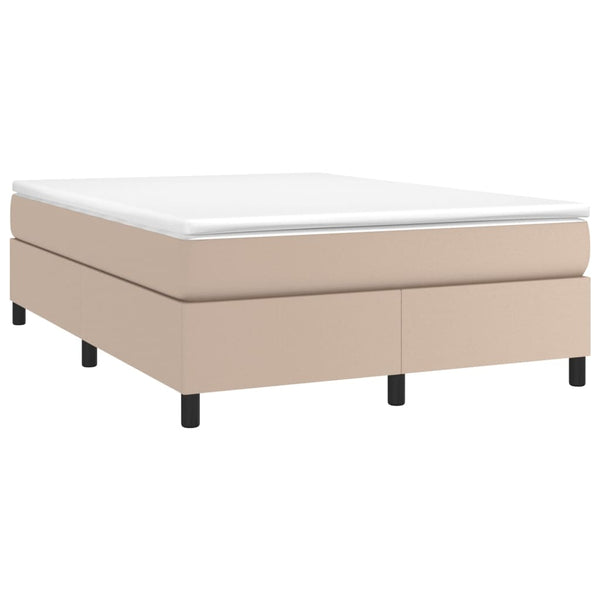 vidaXL Box Spring Bed Mattress Cappuccino Brown 140x200cm Faux Leather