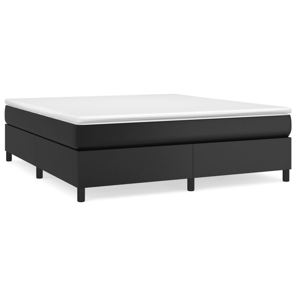 vidaXL Box Spring Bed with Mattress Black 160x200 cm Faux Leather