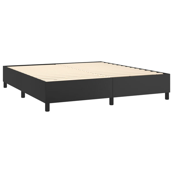 vidaXL Box Spring Bed with Mattress Black 160x200 cm Faux Leather