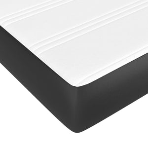 vidaXL Box Spring Bed with Mattress Black 160x200 cm Faux Leather