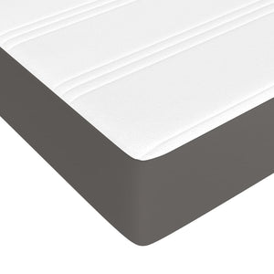 vidaXL Box Spring Bed with Mattress Grey 160x200 cm Faux Leather