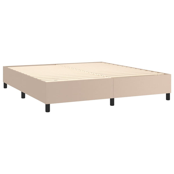 vidaXL Box Spring Bed Mattress Cappuccino Brown 160x200 cm Faux Leather