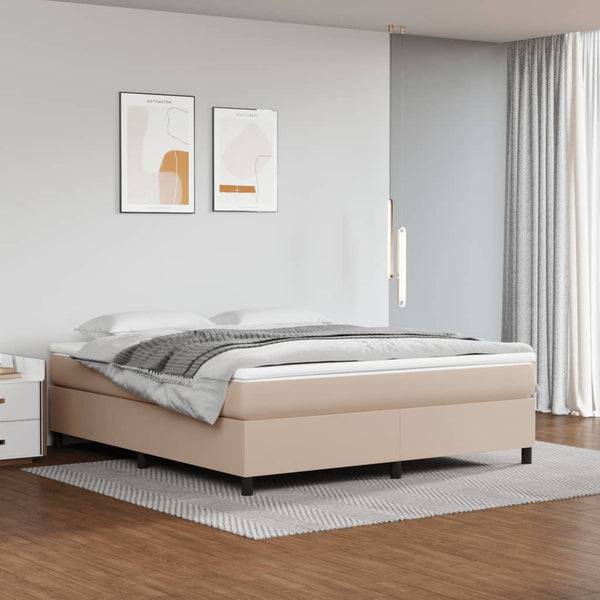vidaXL Box Spring Bed Mattress Cappuccino Brown 160x200 cm Faux Leather