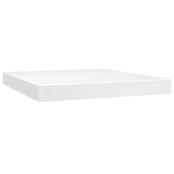 vidaXL Box Spring Bed with Mattress White 180x200 cm Faux Leather