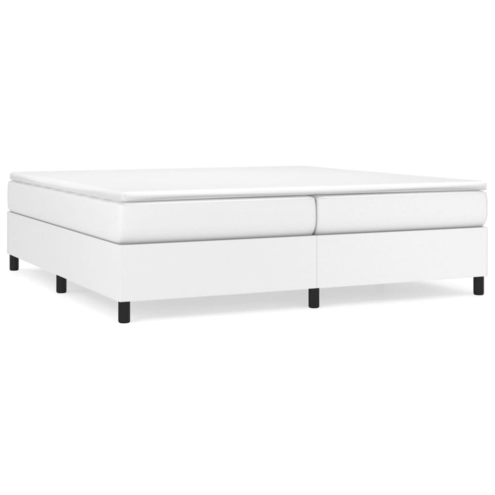 vidaXL Box Spring Bed with Mattress White 200x200 cm Faux Leather