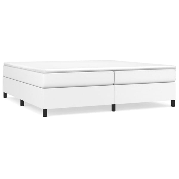 vidaXL Box Spring Bed with Mattress White 200x200 cm Faux Leather